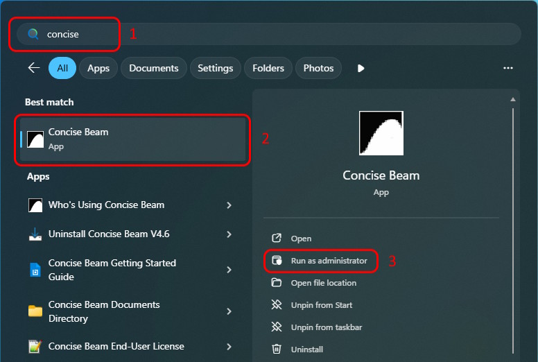 How to Activate Concise Beam | Concise Design Solutions Limited