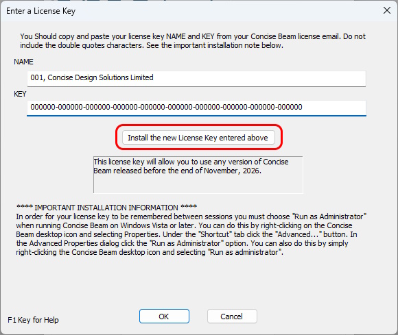 How to Activate Concise Beam | Concise Design Solutions Limited